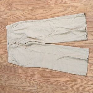 Wide leg linen-blend pull-on khaki pants, Soho New York & Company Street XL